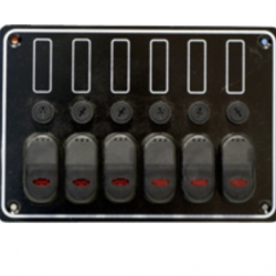 6 Switch aluminium panel with LED indicators