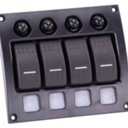Switch panel 4 switch IP66 LED and automatic fuses