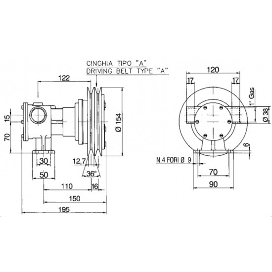 Deck Wash Pump with Electro Magnetic Clutch 1" BSP