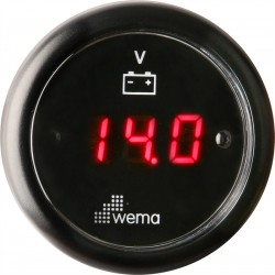Voltmeter digital, 8-32 volts, black
